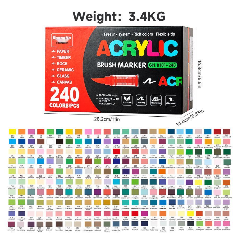 Guangna 8101 Liquid Acrylic Marker Pen, 120/240 Colors, Soft Tip for Student Art & DIY Graffiti