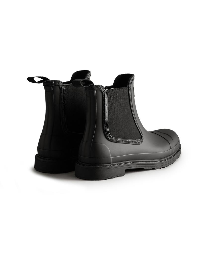 Hunter [Men] Commando Chelsea Rain Boots - Black