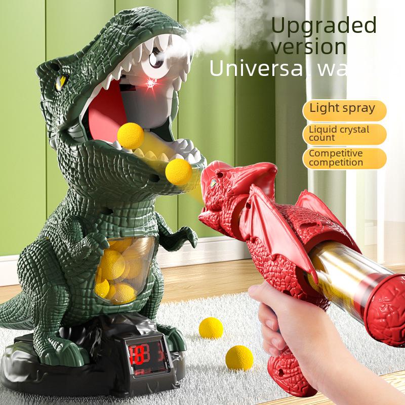 Universal Rotating Dinosaur-Themed Toy Gun with Soft Bullet Target Shooter for Kids