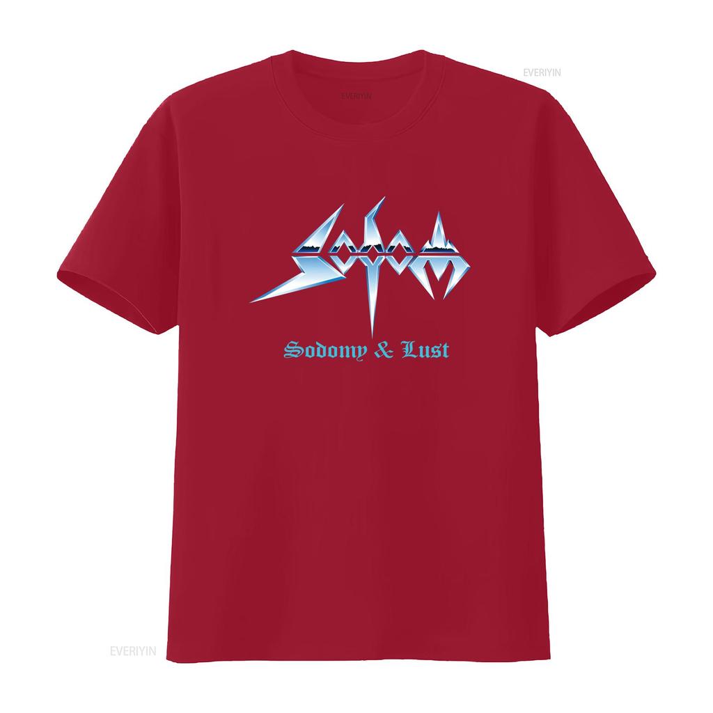 Sodom Herren Sodomie und Lust T-Shirt Stilvoll Schwarz mit Kühnem Design Vintage Gewaschen Lässig Bequem Vielseitig Streetwear