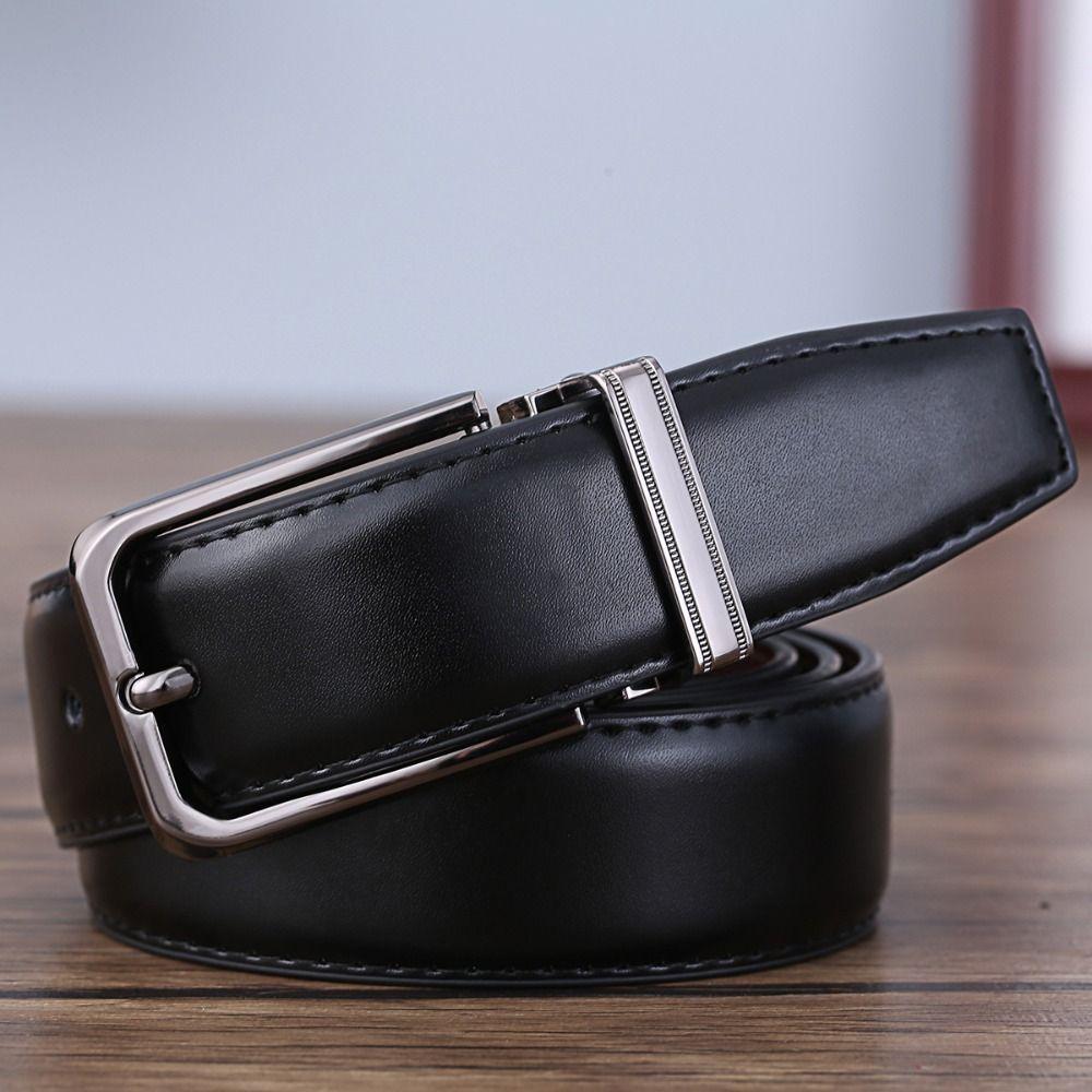 Double Sided Men Leather Belt Retro Male Belt Versatile Pin Buckle Belt Mens Accessories
