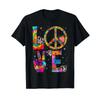 Peace Sign Love 60s 70s Tie Dye Hippie Costume T Shirt Vintage Versatile Casual Stretched Slightly Designer Clothes