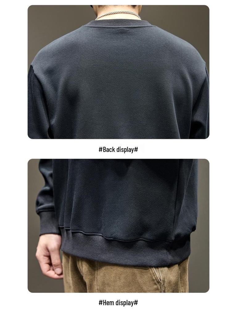 Men's Trendy Striped Crewneck Sweatshirt - Autumn 2025 Casual Heavyweight Long Sleeve Top