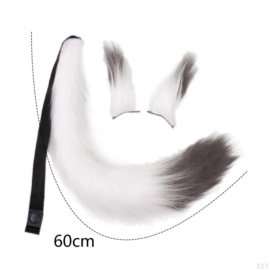 Ears and Tail Set Fancy Dress Costume Cosplay for Masquerade Kids Adult