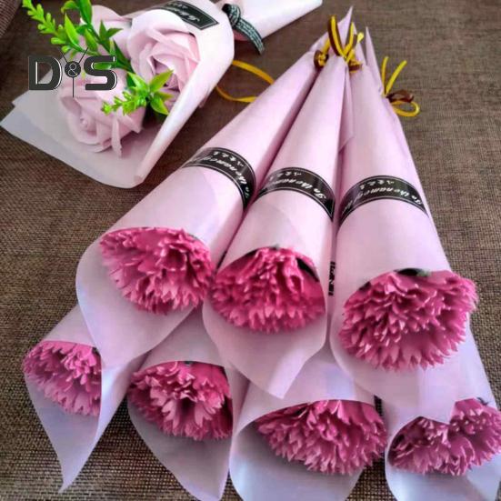 10 Pezzi Fiore di Sapone Festa della Mamma Bouquet Singolo di Garofani Fiori Artificiali Realistici Regalo per i Cari Compleanno della Mamma
