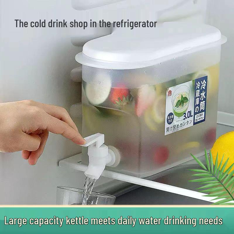 

Кувшин для холодной воды 3,5 л, устойчивый к высоким температурам, с краном для бытового использования - Идеально подходит для фруктового чая и лимонада. OPP Bag Bulk (White)