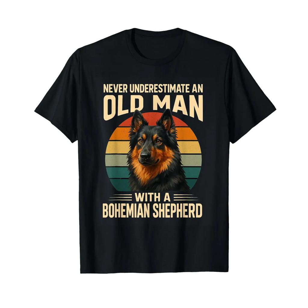 Never Underestimate Bohemian Shepherd Old Unisex T Shirt Vintage Slightly Unisex Streetwear Designer Clothes Soft Versatile