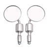 Universal Passender Motorrad Rückspiegel, Kompatibel mit 0,9 Zoll (22 mm) Griffe, galvanisiertes Silber, CNC-Bearbeitung, Aluminium