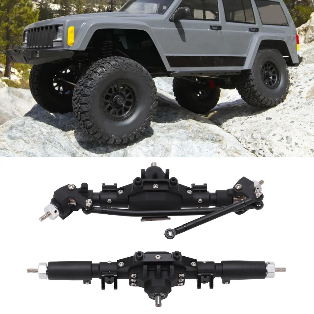 RC Front Rear Axles Complete Set Metal Assembly Kit Axle Drive Shaft for SCX10 II RC Crawler Car
