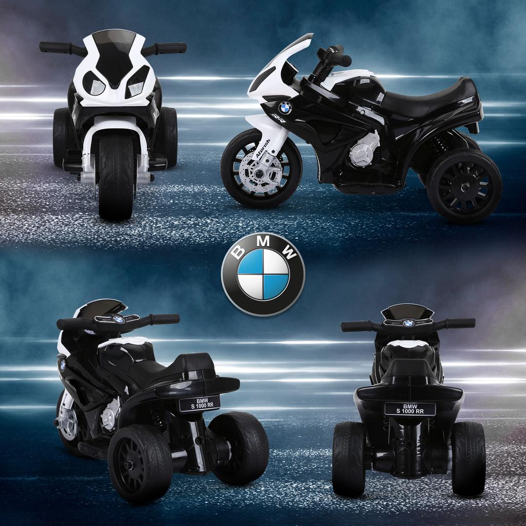 Electric Motorbike for Kids Ride on BMW Motorbike W/Headlights and Music, 6V, Black