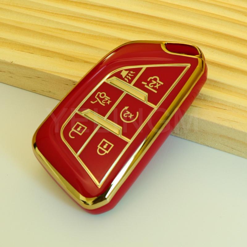 

6 Кнопок ТПУ Чехол-Крышка для Брелока Ключа Автомобиля для Cadillac Escalade CT4 CT4-V CT5 XTS CT6 C8 для GMC Yukon 2021 2022 Аксессуары