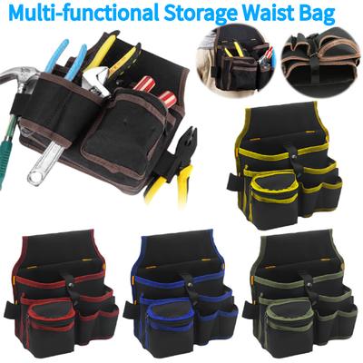 Electrician Tool Pouch Adjustable Buckle Belt Multi-Pocket Organizer Tool Storage Bag for Electricians Handymen Work Maintenance