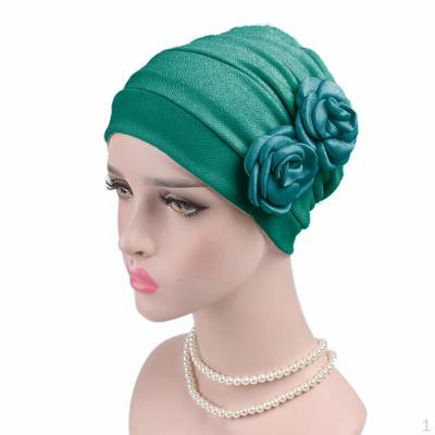 Elastischer Blumen-Kopftuchhut, Turban, Hijab-Kappe, Krebs-Chemo-Kopfbedeckung für Frauen