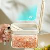 Spice Jars for Kitchen, Clear Seasoning Containers with Flip Lid And Spoon, Airtight Salt Sugar Storage Bottle, Multipurpose Condiment Organizer