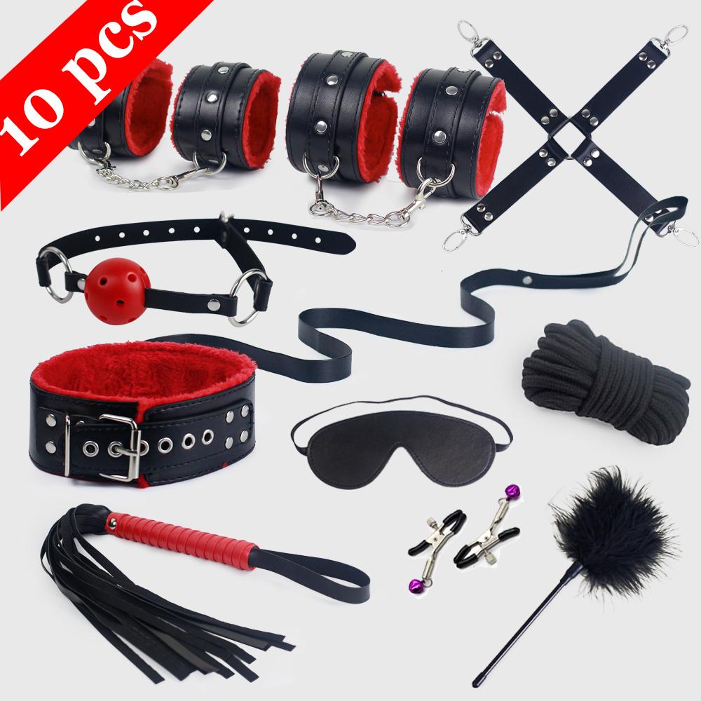 BDSM Bondage Set Erotické hry do postele Dospělí Pouta Svorky na bradavky Bič Výprask SM Soupravy Hraní rolí Sexuální hračky pro