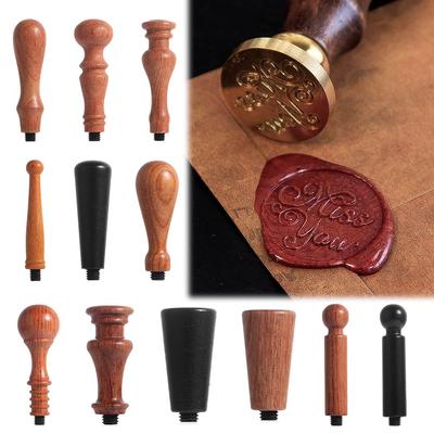 Christmas Card Seals Stamps DIY Craft Paint Seal Wood Handle Wood Color Wax Sealing Stamp