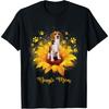 Beagle Mom Sunflower With Dog Paw Mother's Day Men Women Kids T-Shirt