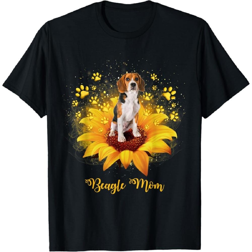 

Beagle Mom Sunflower With Dog Paw Mother s Day Men Women Kids T-Shirt S