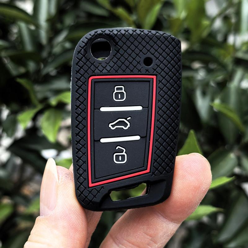 

For Vw Golf 7 Gti Polo T-Cross T-Roc Touran Tiguan Skoda Octavia Rapid Kodiaq Fabia Seat Ibiza Leon Ateca Arona Key Case Cover