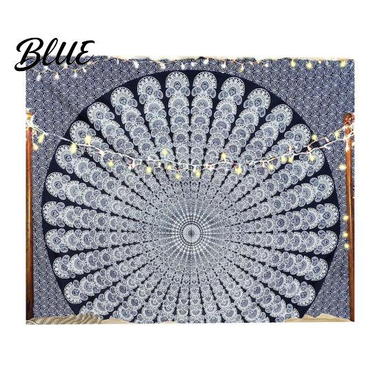 Retro Style Wall for Dorm Circular Pattern Tapestry Indian Hanging Bohemian Tapestry Rectangular Bedroom Living