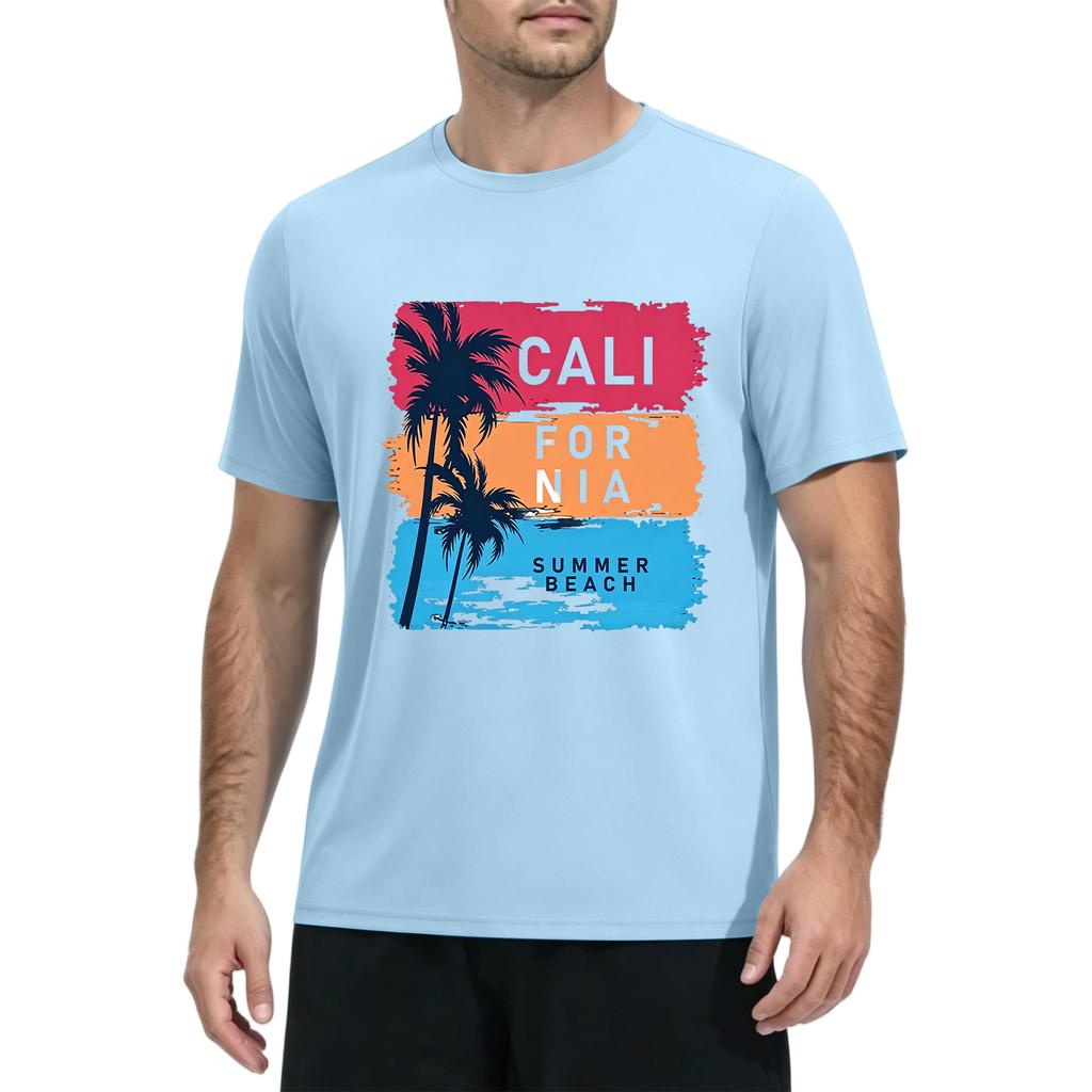 Men's Quick Dry Short Sleeve T Shirt Lightweight Breathable Athletic Tee for Outdoor Sports Fishing Gym Workout Summer Wear