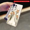 2DFlat Samsung phone case Five White Geese on Checkered Background Applicable to Galaxy S23 S24 S25ULTRA S26 A12 A14 A15 A16 A54 A55