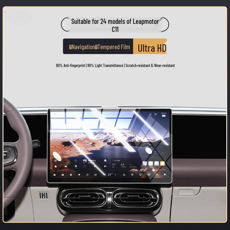 Película Protetora de Vidro Temperado para Tela do Leapmotor C11 para 26 Modelos - Acessório de Interior de Carro 2026