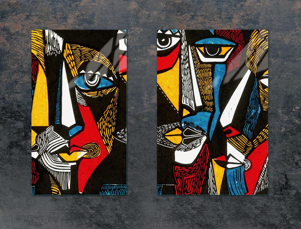 SZKLANA PŁYTA OCHRONNA DO KUCHNI 65x52 POP ART.