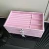 Dust-proof Jewelry Storage Box Transparent Flannel Jewelry Box Earrings Jewelry Box  Home