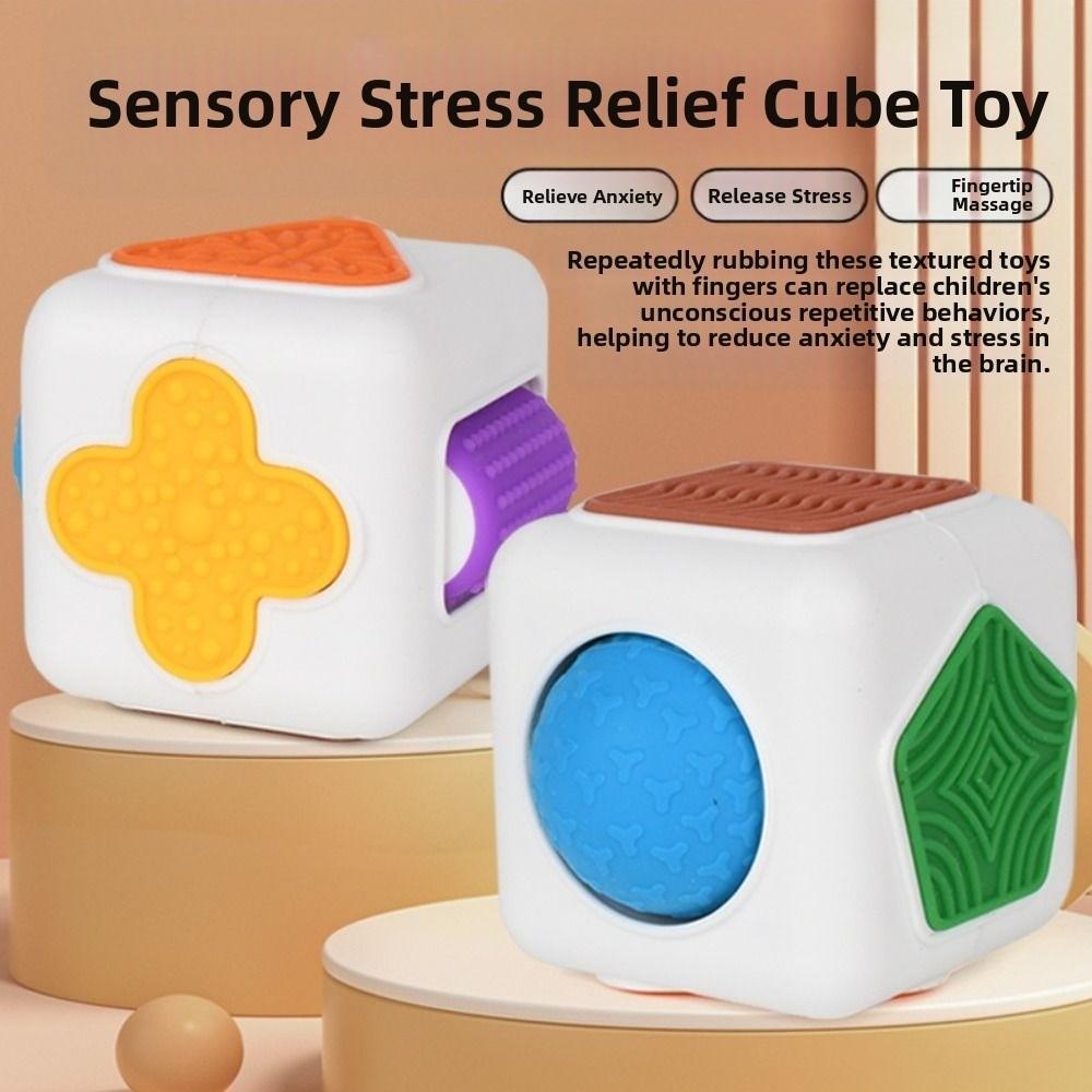 3D Stereoscopic Sensory Hexahedron Geometry Multi-faceted Fingertip Roller Sensory Cube  Kids Toy
