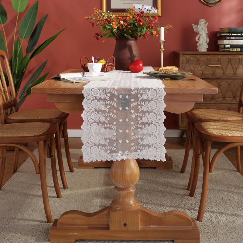 Krajka Běh na stůl Svatba Gáza Bílý Ubrus Prostírání Jídelna Vánoční Bankety Oblouky Dort Domácí dekorace
