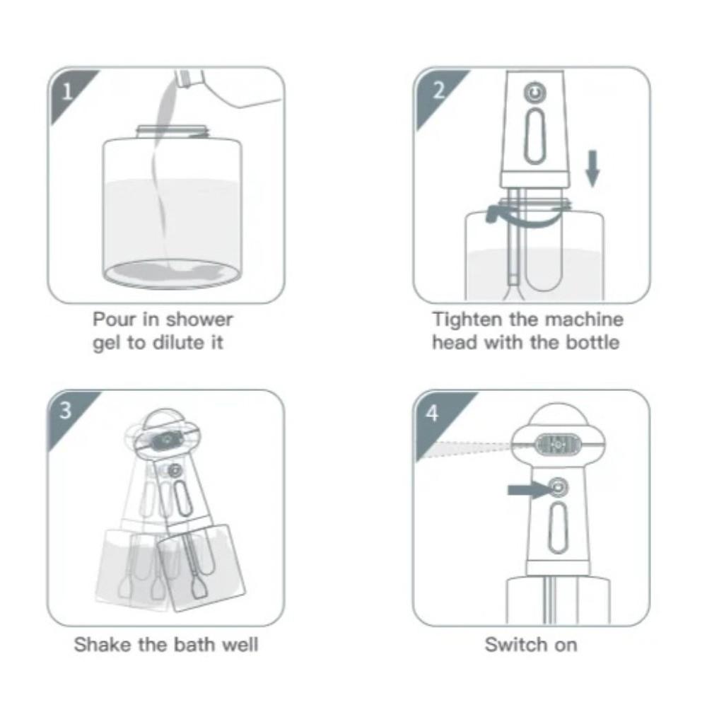 Waterproof Electric Pet Bathing Machine Shampoo Easy To Use Cat Dog Bath Bubbler Wireless Convenient Automatic Foam Sprayer Cat