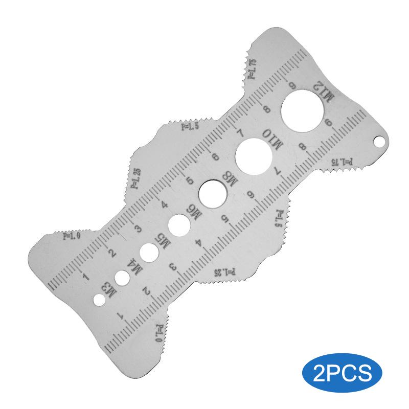 1/2 Pcs Stainless Steel Thread Checker Screw Measurement Ruler Metric Caliper Gauge Tool For Measuring Screw Pitch Bit Bolt Nut
