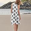 Print Dresses For Women Loose Beach Vacation Casual Sleeveless Sundresses With Pockets Tank Dress