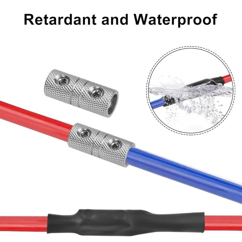 Butt Connectors 0 Gauge Wire Connectors Crimp Terminals Butt Splices Kit.for Automotive/Boats/Truck Wire Joint