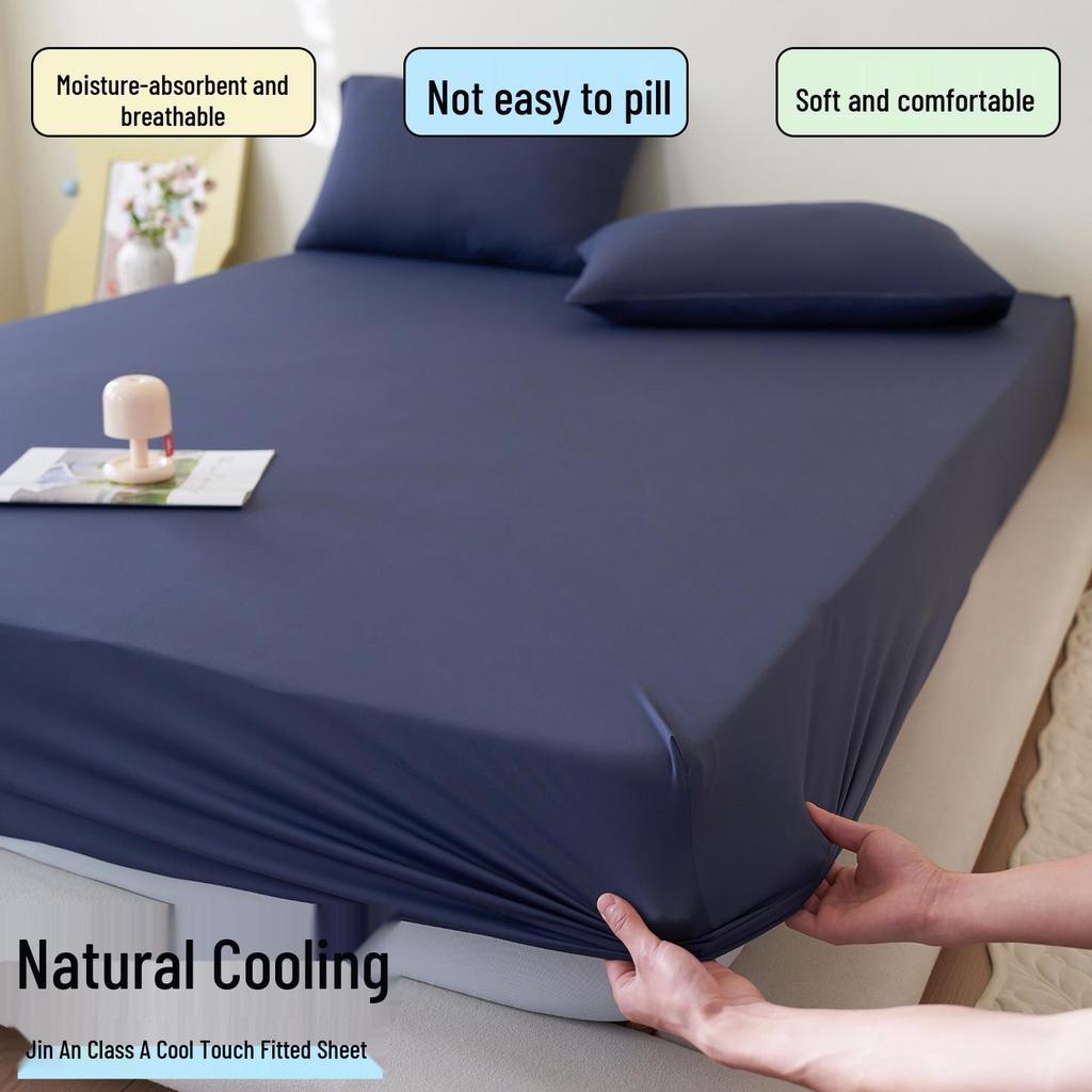 Summer Cool Ice Silk Bed Sheet Set: Non-stick, Machine Washable, Cat Hair Resistant Includes 3 Pieces