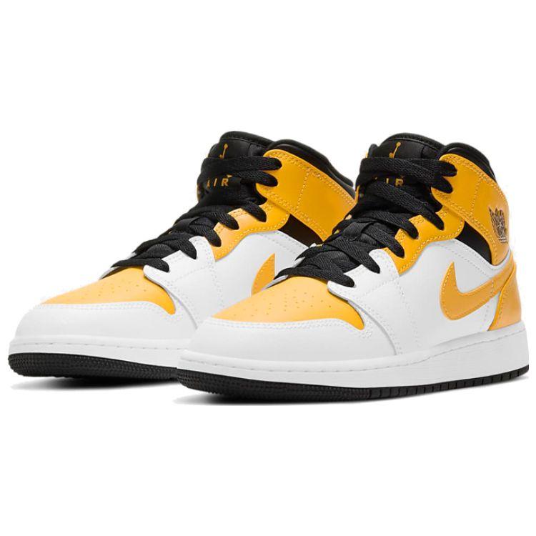 Jordan AJ1 Mid Youth White University Gold Black 554725-170