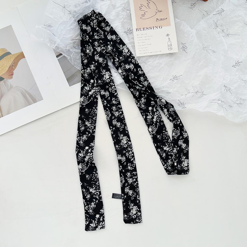 Silk scarf, long strip, high-end sense, versatile, small scarf, accessories, spring and summer new products, retro polka dot headscarf, headband,