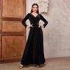 Dame Langermet Kjole Midtøsten Kvinne Lang Maxi Kjole Muslimsk Abaya Kjole