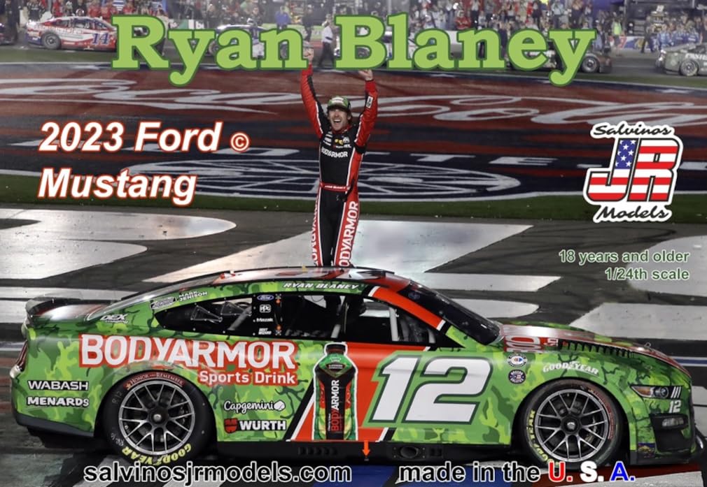 Salvinos Model NASCAR 2023 Mustang Team Penske 600 Winner Plastic Model SJMPF2023RBC J.R 1/24 "Ryan Blaney"