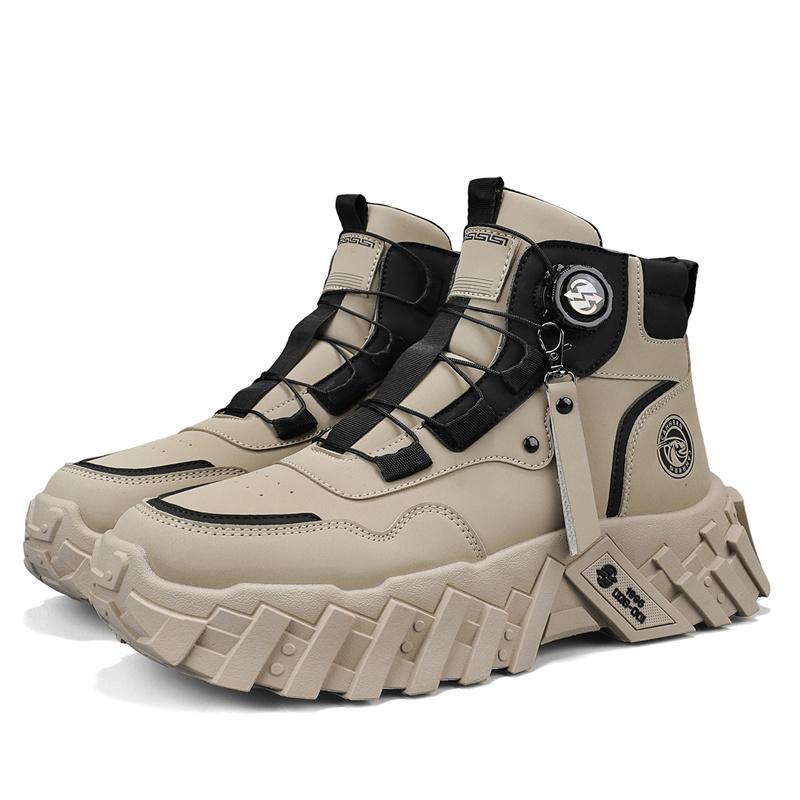 New Model Men Boots Cotton Boot Autumn  British High Top  Thick Sole Lace Up Comfort Anti Slip Sport Mountaineering Boot