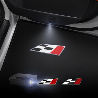 1/2 Stück Rennsport-Rennflagge Auto-Tür Willkommensleuchten Laserprojektor Logo Drahtlose Erkennung für SEAT Cupra Ibiza Leon FR Ateca Arona