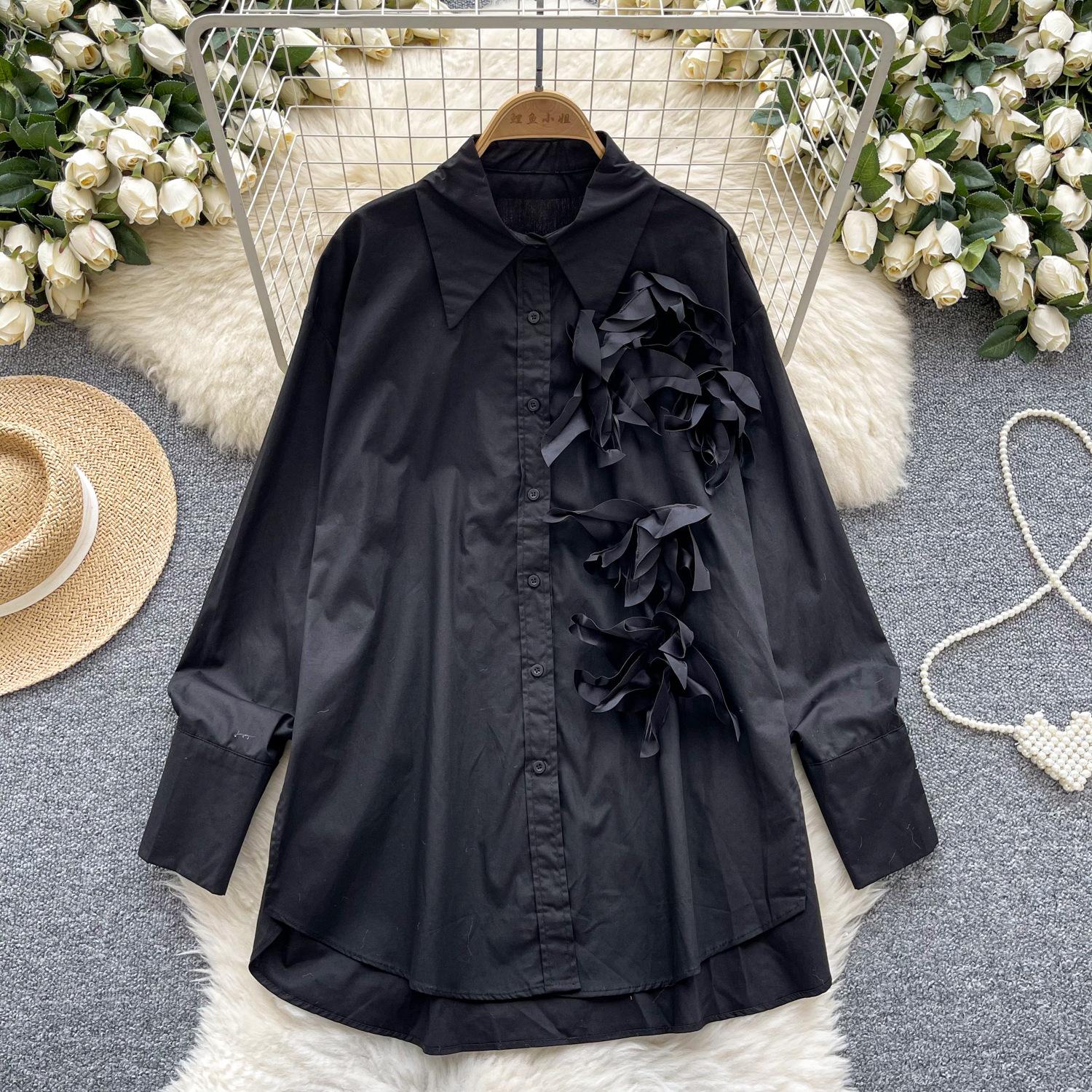 

Женская рубашка больших размеров Light Mature Wind High Grade Sense of Chic one size чёрный