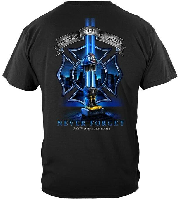 New 911 20th ANNIVERSARY TRIBUTE HIGH HONOR FIREFIGHTER - T-Shirt L