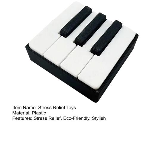 Klaviertastatur Clicker Fidget Spielzeug, 3D-gedruckter Schreibtisch-Stressabbauer, Niedliche musikalische Figur für Büroschreibtisch-Dekoration, Angstlösendes Geschenk
