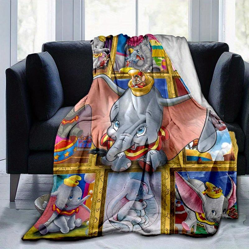 1pc. Cartoon Dumbo Elephant Circus Theme Blanket, Home Decor Gift for All Seasons,Soft Flannel Throw Blanket, Living Room, Travel, Camping,