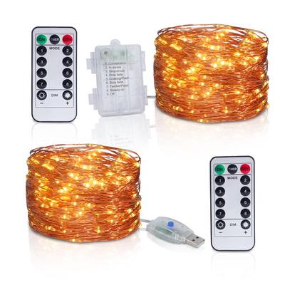 10M 20M Led String Licht Kupfer Draht Fernbedienung USB Batterie Betrieben Girlande Weihnachten Fee Licht Led Für urlaub Hochzeit Party Wohnkultur