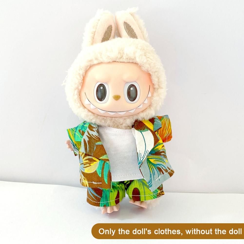 For 17cm Labubu Doll Clothes Fashion Clothes Shirts Dresses Doll Clothes Color Match Shorts Dolls Accessories Cute Decoration Little Clothes