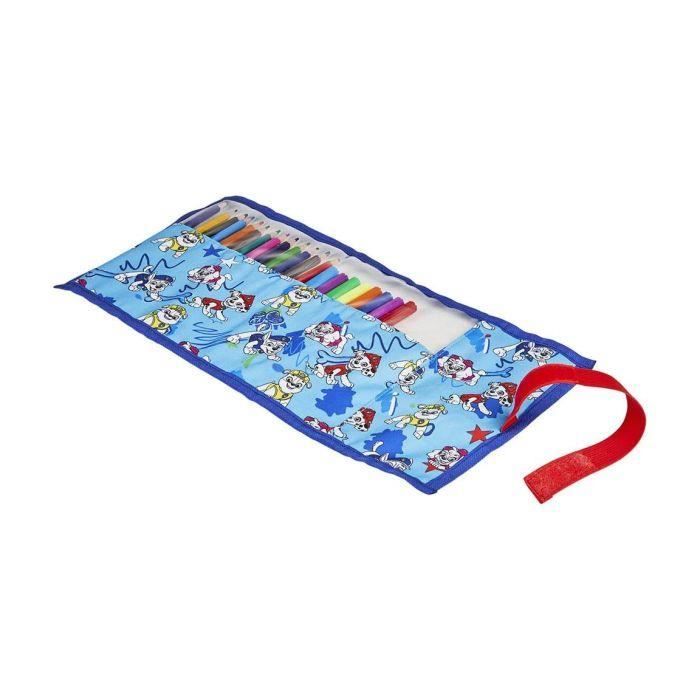 Trousse enroulable - PAW PATROL - Mixte - 8 feutres - 12 crayons - Zippée