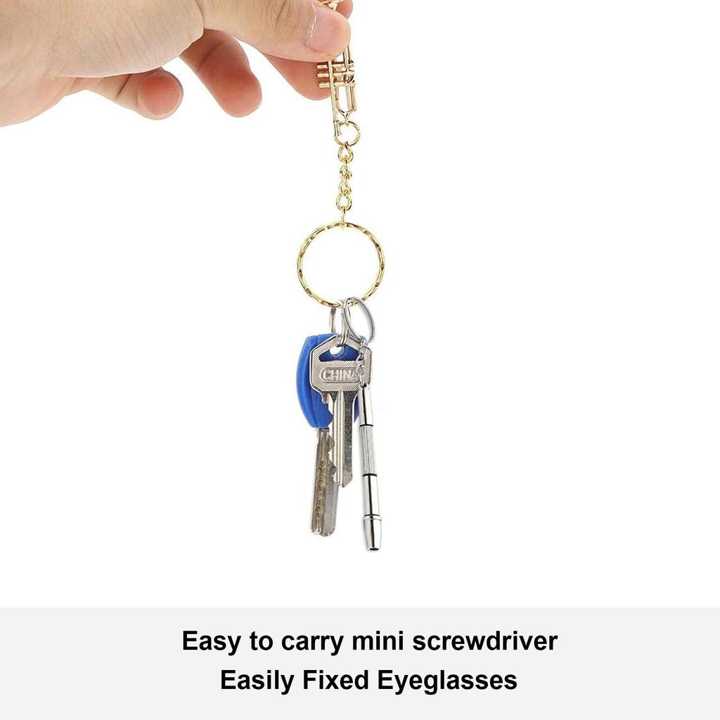Eyeglasses Screwdriver Repair Kit Precisions 4 In 1 Mini Screwdriver Set Keychain Glasses Sunglasses Watch Electronics
